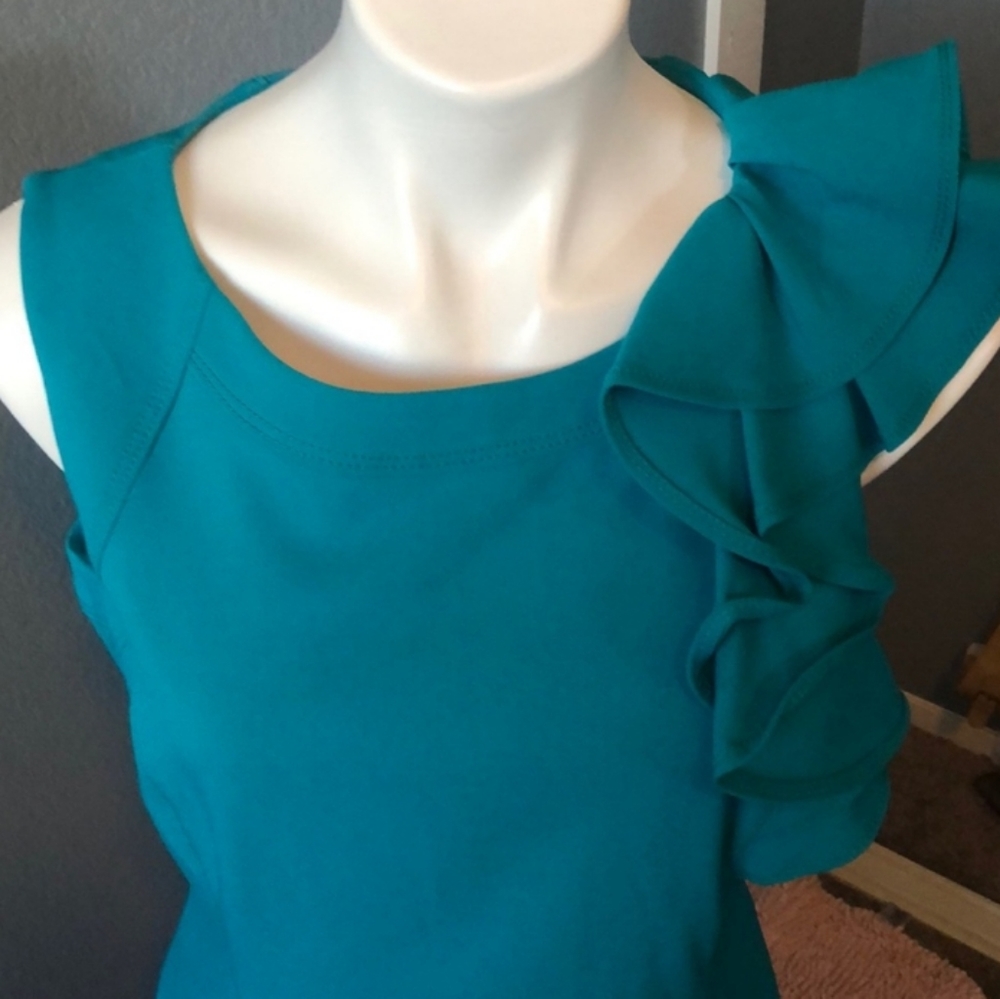 Calvin Klein size 12 teal green midi dress